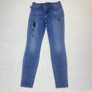 Rock & Republic Kashmiere Skinny Jeans Womens Size 6M Embellished Mid Rise Denim